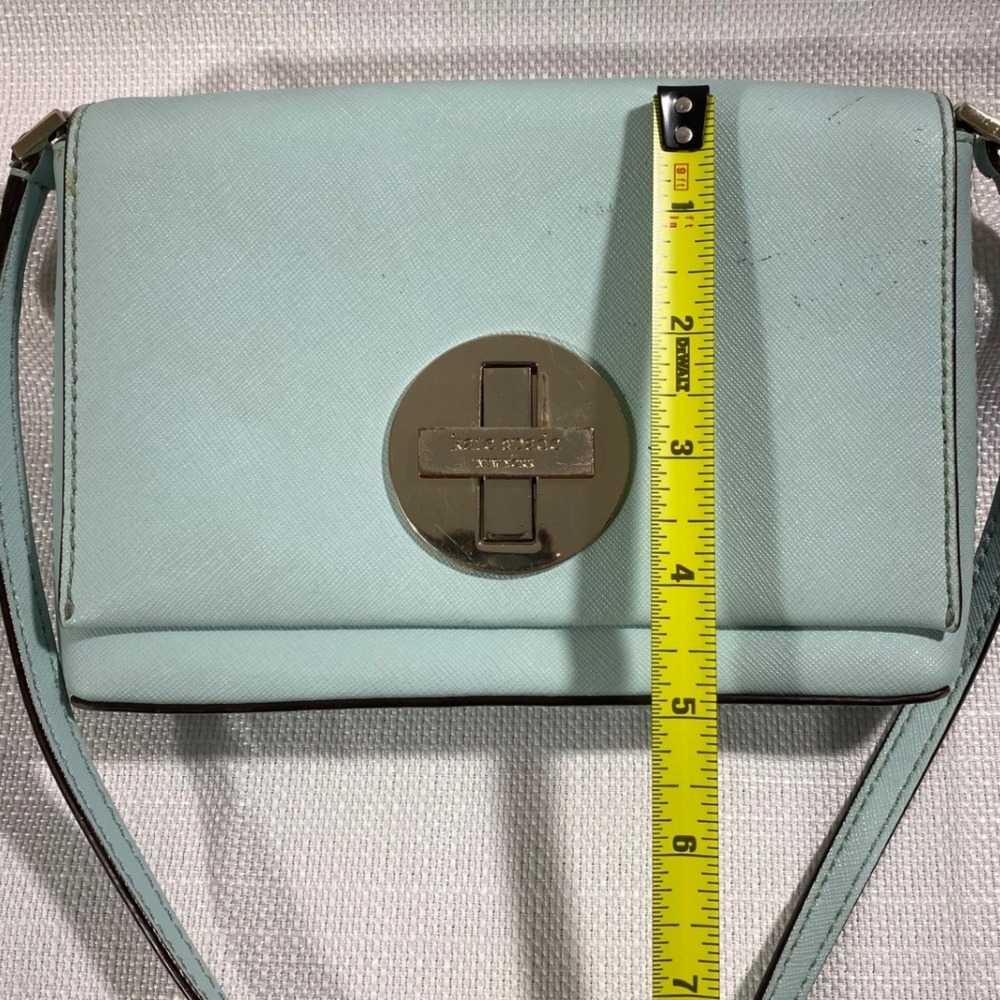 Kate Spade New York Light Blue Saffiano Leather Turnlock Crossbody Bag - Picture 6 of 8